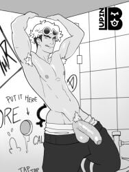 abs balls bara biceps big_balls big_penis guzma_(pokemon) lupin_barnabi male male_nipples male_only manly muscular_male nintendo nipples pecs penis pokemon pokemon_masters_ex pokemon_sm pokemon_usm team_skull