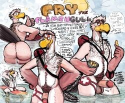 2025 absurd_res anthro ass avian balls beach beak big_butt big_penis bird blush bodily_fluids casual_erection casual_exposure casual_nudity clothing cum digital_media_(artwork) dripping english_text erection eyewear eyewear_on_head feathers flamingo flamingull flotation_device foreskin fry_(tailtax) genital_fluids genitals goggles goggles_on_head gull hi_res humanoid_genitalia humanoid_penis hybrid lari larid leaking leaking_cum leaking_precum legband lifeguard lifeguard_swimsuit looking_at_viewer male nude nude_beach nudist open_mouth outside partially_submerged peeing penis pink_body pink_feathers precum red_cross retracted_foreskin sea seaside simple_background sky smile solo surfboard swimming swimming_goggles swimwear tail tailtax text thick_thighs thighband urine urine_stream vein veiny_penis water watersports whistle_(object) whistle_around_neck