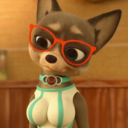 anthro apple_tv breasts canine chihuahua dog female female_only ms._clawtez ms._clawtez_(pretzel_and_the_puppies) pretzel_and_the_puppies