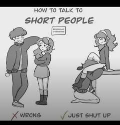 1boy 1girl1futa bottomless how_to_talk_to_short_people meme skirt smirk tagme