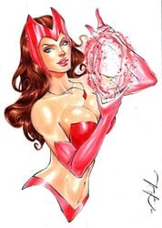 1girls 2018 amulet auburn_hair avengers belly_button big_breasts blue_eyes breasts busty casting_spell cleavage corset curvaceous curvy dated ed_benes_studio eyeshadow female female_only gloves headwear homo_superior human jeferson_lima jewelry large_breasts long_hair makeup marvel marvel_comics mascara midriff mutant navel necklace panties pinup red_corset red_gloves red_hair red_headwear red_lips red_lipstick red_necklace red_panties scarlet_witch signature simple_background solo stomach straight_hair superheroine upper_body voluptuous wanda_maximoff white_background