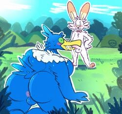 1boy 1futa 2019 3_fingers 3_toes :3 all_fours anthro anthro_on_anthro anthro_penetrated anthro_penetrating anthro_penetrating_anthro anthrofied anus ass avian beak beak_grab beakjob big_ass biped bird blue_feathers blue_skin blue_tail blue_wings blush bodily_fluids breasts buckteeth cheek_tuft chubby clawzetto closed_eyes cloud cramorant cum cum_from_beak cum_from_mouth cum_in_beak cum_in_mouth cum_inside duo empty_eyes erection eyebrows face_grab feather_tuft feathered_wings feathers fellatio fingers fur fur_tuft furry futanari genital_fluids grass green_eyes hand_on_hip head_tuft huge_ass huge_breasts intersex intersex/male intersex_penetrated interspecies lagomorph larger_intersex light lighting male male_penetrating mammal multicolored_feathers multicolored_fur nintendo non-mammal_breasts nude on_ground oral oral_penetration orange_fur outline outside overweight overweight_intersex penetration penis pink_anus pink_nose pokémon_(species) pokemon pokemon_ss pokemorph scorbunny shadow sideboob size_difference sky smaller_male smile standing sweat sweatdrop tail_feathers teeth testicles thick_thighs toes tuft two_tone_feathers video_games white_eyes white_feathers white_fur wide_hips wings yellow_beak yellow_fur