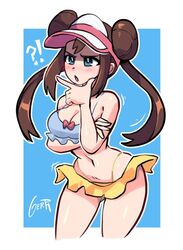 ! 1girls ? abs alternate_breast_size ass belly big_breasts blue_eyes blush bra breasts brown_hair cleavage double_bun female female_only gerph human meme midriff navel nintendo nude pokemon pokemon_bw2 rosa_(pokemon) skirt standing text thick_thighs thigh_gap twintails watermark wide_hips