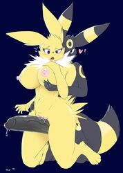 1boy 1girls 4_toes 5_fingers ? abs absurd_res anonymous_artist anthro anthrofied big_breasts big_ears big_penis black_fur black_penis blue_eyes blush bodily_fluids breast_fondling breast_grab breasts brother brother_and_sister draco_(artist) duo eeveelution erection feet female fondling from_behind fur furry genital_fluids hand_on_breast heart hi_res huge_breasts huge_cock humanoid_penis hyper hyper_penis imminent_sex incest interspecies jolteon kneeling male mammal navel nintendo nipples nude open_mouth paws penis penis_awe pokémon_(species) pokemon pokemon_(species) pokemon_gsc pokemon_rgby precum pussy pussy_juice rubbing sibling simple_background sister source_request straight tail thick_thighs toes trembling umbreon vein video_games voluptuous wet wide_hips yellow_fur