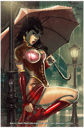 1girls alternate_costume artist_name big_breasts black_hair breasts building buildings busty city cleavage cleavage_cutout curvaceous curvy dress dynamite_comics female female_only heels high_heels london long_hair nail_polish pinup rain raining red_dress red_eyes red_heels red_high_heels red_lips red_lipstick red_nail_polish red_nails red_sleeves sleeves solo street street_light streetlight thighs umbrella vampire vampirella vampirella_(character) victorian voluptuous website x-estacado