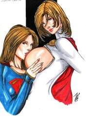 2girls argoan big_breasts blonde_hair blue_clothes blue_clothing blue_eyes breast_sucking breasts breasts_out busty cape curvaceous curvy dc dc_comics ed_benes_studio female female_only huge_breasts joe_lima jsa justice_society justice_society_of_america kara_zor-el karen_starr kryptonian large_breasts leotard licking_nipples long_hair mascara milf multiple_girls nail_polish nipple_sucking nipples pink_lips pink_lipstick pink_nail_polish pink_nails pink_nipples pinup power_girl raised_eyebrows red_cape red_lips red_lipstick selfcest short_hair signature sucking_nipples suckling supergirl superheroine voluptuous white_leotard young_woman young_woman_and_milf yuri