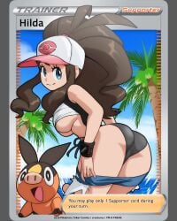1girls ass card_(medium) hilda_(pokemon) inkershike pokemon pokemon_card