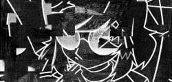 2d_(artwork) big_breasts brown_hair emotionless emotionless_female female female_only glasses glitch_effect goth goth_girl human interloper_(series) mynokis5 no_genitals_shown pussy skyghost_(interloper) solo solo_female