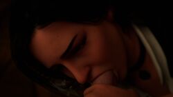 1boy 1girls 3d black_hair blowjob cd_projekt_red clothed female long_hair naked_male oral oral_sex penis render tagme the_witcher_(series) the_witcher_3:_wild_hunt yennefer