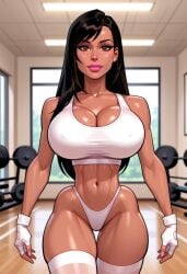 1girls 2d abs ai ai_generated ass athletic athletic_female bare_midriff belly_button big_ass big_breasts bimbo bimbo_body bimbo_lips black_hair breasts breasts_bigger_than_head brown_eyes civitai cleavage exposed_midriff female female_only final_fantasy final_fantasy_vii final_fantasy_vii_remake fingerless_gloves fit fit_female glistening glistening_body glistening_skin gloves gym hourglass_figure huge_breasts indoors inside light-skinned_female light_skin long_hair looking_at_viewer muscular muscular_female oiled oiled_body oiled_skin perfect_body pink_lips pink_lipstick red_eyes self_upload shiny_skin solo solo_female sports_bra standing tank_top thigh_gap thighs thong tifa_lockhart toned toned_body toned_female valyrianprince11 voluptuous voluptuous_female weights white_shirt white_top