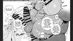 anthro anthyutena bara bara_tiddies bara_tits big_balls big_penis cum full_nelson furry game gay gay_male male_only muscular public sebastian_(zackdadawg) wasp_(anthyutena) yaoi