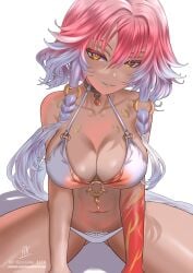 1girls 2d 2d_(artwork) 2d_artwork arm_support ass_visible_from_the_front ass_visible_through_thighs background bare_arms bare_belly bare_chest bare_hands bare_hips bare_legs bare_midriff bare_navel bare_shoulders bare_skin bare_thighs belly belly_button big_boobs big_breasts bikini bikini_bottom bikini_only bikini_top blank_background breasts brown-eyed_female brown-skinned_female brown_eyes brown_skin brown_skinned_female busty busty_female busty_girl changli_(wuthering_waves) choker cleavage collarbone digital digital_art digital_drawing digital_drawing_(artwork) digital_media digital_media_(artwork) drawing exposed_arms exposed_belly exposed_chest exposed_hips exposed_legs exposed_midriff exposed_navel exposed_shoulders exposed_skin exposed_thighs female female_focus female_only game_character gradient_hair grey-haired_female grey_hair groin hair_between_eyes halterneck head_tilt kein_hasegawa large_boobs large_breasts lean_figure leaning leaning_forward legs_apart legs_spread long_hair looking_at_viewer midriff monotone_background multicolored_hair narrow_waist navel o-ring_bikini o-ring_bikini_top one_color_background parted_lips plain_background portrait red-eyed_female red_eyes shoulders sitting slender_body slender_waist slim_female slim_waist smile smiley_face smiling smiling_at_viewer solid_color_background solo split-color_hair spread_legs spreading_legs spreading_thighs string_bikini swimsuit swimwear thick_thighs thighs tied_hair tilted_head two-tone_hair two_side_up two_tone_hair upper_body video_game video_game_character video_games white_background white_bikini white_bikini_bottom white_bikini_top white_swimsuit white_swimwear wuthering_waves