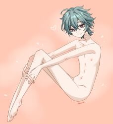 1boy anime_boy anime_style boy completely_naked completely_nude completely_nude_male cute_boy femboy genshin_impact light-skinned_male lohen_(genshin_impact) male male_only naked soft solo sweet