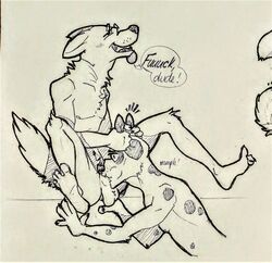 absurd_res anthro balls canid canine canis comic dalmatian deepthroat dogbert domestic_dog duo ear_pull fellatio fisis forced forced_oral fur furry furry_only hi_res knotting male mammal oral oral_knotting penile sex surprise yaoi