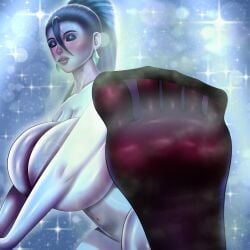 a.white barefoot feet foot_fetish foot_worship huge_breasts k/da_all_out_kai'sa k/da_all_out_series k/da_series kai'sa large_breasts league_of_legends musk riot_games smelly smelly_feet soles soles_female soles_fetish splits splits_position stretching thicc toes