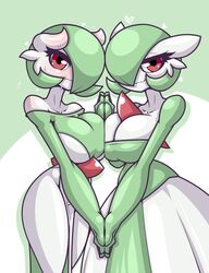 10:13 2girls 3_fingers anthro anthrofied ass bare_shoulders big_ass big_breasts big_butt big_eyes blush blushing bottomless breasts butt cleavage clothed clothes clothing dress eye_contact eyebrows eyelashes female female_only furry gardevoir green_hair green_skin hair_over_one_eye half-closed_eyes heart hips holding_hands huge_ass huge_breasts huge_butt large_ass large_breasts large_butt limebreaker looking_at_viewer nintendo original_character pokemon pokemon_(species) pokemon_rse pussy red_eyes short_hair sweat sweating thick thick_ass thick_thighs thighs voluptuous white_skin wide_hips