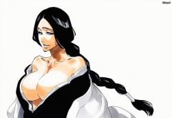 accurate_art_style ai_generated anime_coloring bleach curvy female female_only manga_style mature mature_female pinup solo solo_female solo_focus stickyai unohana_retsu
