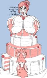 bimbo breasts cake creampie cum cum_in_pussy female female_only food_transformation frosting gaping_anus gaping_mouth gaping_nipples gaping_pussy inanimate inanimate_transformation leaking original_character patreon running_mascara tongue transformation xxxx52