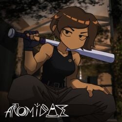 2d_(artwork) anomidae anomidae_(character) brown_hair emotionless_male human interloper_(series) male male_only mynokis5 no_genitals_shown slav_squat solo solo_male variant variant_set