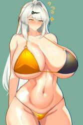 1girls bikini breasts female female_focus female_only large_breasts light-skinned_female light_skin perselon solo swimsuit thick_thighs thighs wide_hips yixuan_(zenless_zone_zero) zenless_zone_zero