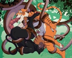 1animal 2026 2boys anal anal_penetration animal_penis anthro artist_request bagheera balls blowjob coiling diphallia diphallism disney fangs felid fellatio hi_res hypnotized kaa kaa_eyes male male/male male_only muscular muscular_male narrowed_eyes oral panther pantherine penetration penis penis_grab restrained rimming rimming_male sharp_fingernails sharp_toenails shere_khan snake snake_penis suspension tail_around_penis teeth_clenched the_jungle_book tiger tongue_out_blowjob trio yaoi