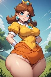 1girls ai_generated migalones nintendo princess_daisy solo super_mario_bros. wide_hips