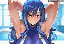 1girl 1girls ai_generated armpit armpit_crease armpit_fetish armpits arms_up bedroom blue-haired_female blue_eyes blue_hair blush blush_lines blushing blushing_at_viewer clothed clothed_female curvaceous curvaceous_body curvaceous_female curvaceous_figure curvy curvy_body curvy_female curvy_figure dark_eyes fairy_tail female female_focus female_only glossy glossy_body hair hair_between_eyes juvia_lockser kerorumi patreon patreon_link patreon_logo patreon_url patreon_username pose posing posing_for_the_viewer shiny_skin solo solo_female solo_focus sweat sweatdrop sweating sweaty sweaty_armpits sweaty_body thick wavy_hair wet wet_body wet_skin woman