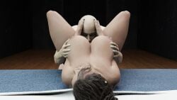 1boy 1girls 3d 3d_(artwork) amanda_sparkle bald bald_male balls bed bedroom breasts brown_hair cd_projekt_red cyberpunk_(series) cyberpunk_2077 duo eating_pussy feet female grabbing_breasts hands_on_breasts hands_on_head human human_on_human human_only indoors legs_apart light-skinned_male light_skin lying_on_back male male/female mammal mature mature_female mature_male nipples nude nude_female nude_male panam_palmer popa_3d_animations sex straight straight_sex tan-skinned_female tan_skin