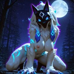 ai_generated anthro anthro_female anthroguy anthropomorphic athletic_female beautiful big_breasts blue_eyes breasts crouching crouching_female curvy curvy_female female female_focus female_only flirting flirting_with_viewer forest forest_background fur furry furry_female high_quality high_resolution highres horny horny_female human kindred kindred_(league_of_legends) kneeling lamb_(league_of_legends) large_breasts league_of_legends looking_at_viewer monster monster_girl moonlight naked naked_female nude nude_female posing posing_for_the_viewer riot_games seductive seductive_eyes seductive_look seductive_pose sexy sexy_body sexy_female sexy_pose thigh_sex tits tits_out voluptuous voluptuous_body voluptuous_female wide_hips