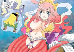 female hody_jones large_breasts male mermaid one_piece shirahoshi straight_hair vander_decken_ix