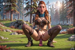 1girls ai_generated aloy anal anal_insertion anal_masturbation anal_object_insertion arm_support artist_name black_thighhighs bottomless braid breasts day dildo dildo_in_ass dildo_insertion dildo_riding female female_masturbation forest freckles grass green_eyes hi_res horizon_forbidden_west horizon_zero_dawn jewelry lips long_hair looking_at_viewer masturbation medium_breasts nature necklace nose object_insertion open_mouth orange_hair outdoors pussy r34arts realistic rock scarf sex_toy solo sony_interactive_entertainment spread_legs squatting sunlight thighhighs tiptoes tree twin_braids uncensored