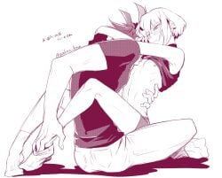 1femboy 2boys androgynous bob_cut femboy feminine_faced_male feminine_male galo_thymos gay lio_fotia making_out midriff monochrome on_lap petite petite_body petite_male promare short_hair short_male size_difference slim slim_male slim_waist thin_waist twink waist_grab wholesome yaoi