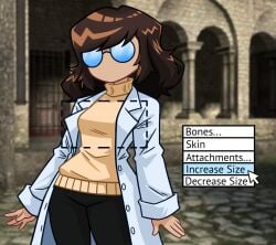2d_(artwork) big_breasts brown_hair clothed clothing emotionless emotionless_female female female_only glasses human interloper_(series) mynokis5 sfw sfw_version skyghost_(interloper) solo solo_female source_engine