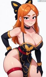 ai_generated blush brawl_stars breasts curvy leaning_forward mariposa_piper_(brawl_stars) nose_blush piper_(brawl_stars) sexy smile standing thick thighs
