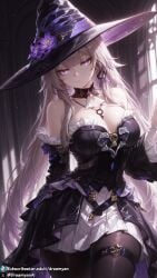 1girls ai_generated big_breasts breasts curvy curvy_body curvy_female dreamyan_ai female female_focus female_only hair herta_(honkai:_star_rail) hi_res high_quality high_resolution highres honkai:_star_rail large_breasts long looking_at_viewer purple_eyes seductive seductive_eyes seductive_look seductive_mouth seductive_pose solo solo_female solo_focus the_herta_(honkai:_star_rail) thick_ass thick_thighs thighs uncensored witch witch_hat