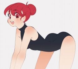 animated black_clothing bouncing_ass gif gjh_1 jiggle_physics jiggling_ass kasumi_yoshizawa persona_5_royal red_hair smiling_at_viewer sumire_yoshizawa