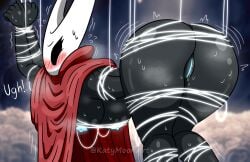 1girls 2026 anthro ass ass_focus before_sex bending_over big_ass big_breasts big_butt big_hips black_body black_eyes blush breasts butt cute embarrassed empty_eyes female from_behind genitals hollow_knight hollow_knight:_silksong hollow_knight_(franchise) hornet_(hollow_knight) horny horny_female insect katymoonart lesbian looking_at_viewer looking_back looking_back_at_viewer nude nude_female pussy pussy_juice red_cape rope rope_bondage sexy sexy_pose stuck team_cherry text text_bubble thick_thighs tied_arms tied_hands tied_up