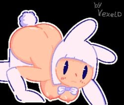 ass black_background blush bow_tie breasts bunny_(terraria) bunny_ears bunny_girl bunny_tail bunnysuit butt female female_focus female_only gloves glow humanization humanized looking_at_viewer lying lying_on_ground naked naked_female nipples nude nude_female partially_clothed partially_naked partially_naked_female pixelated sexy_pose shiny_breasts shiny_butt simple_background simple_eyes simple_shading stockings terraria tits uncensored uncensored_nipples vexeld white_bow white_gloves white_glow white_hair white_skin white_stockings