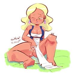 1girls barefoot bottomless_skirt breasts cartoon_network cleavage curvy female female_only going_commando jay-ten_(steven_universe) kappa_ross large_breasts loincloth masturbation no_panties pussy schlicking skirt skirt_lift steven_universe vaginal_masturbation zoomans