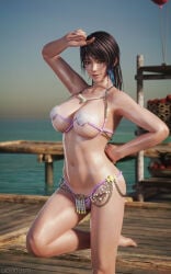 3d ass athletic athletic_female big_breasts bikini breasts brown_hair bubble_butt busty darts77 dead_or_alive dead_or_alive_xtreme_venus_vacation female female_focus female_only hourglass_figure long_hair pinup pinup_pose shandy_(doa) tagme wide_hips