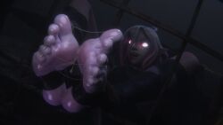 3d briar_(league_of_legends) feet feet_focus feet_up foot_fetish futaholic league_of_legends legwear pale_skin sharp_teeth soles soles_female sweat sweaty_feet tagme vampire vampire_girl