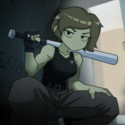 2d_(artwork) anomidae anomidae_(character) brown_hair emotionless_male human interloper_(series) male male_only mynokis5 no_genitals_shown slav_squat solo solo_male variant variant_set