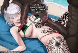 1girl ai_generated anime basicallynomore blacked dark-skinned_male dark_skin female fiona_frost interracial interracial_sex looking_at_viewer multiple_boys multiple_males multiple_penises pan-african_flag_bikini pan_african_colors penis pubic_tattoo qos qos_tattoo queen_of_spades queen_of_spades_symbol queen_of_spades_tattoo spy_x_family tattoo tattoos white_skin