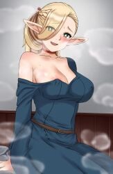 1girls 2d 2d_(artwork) 2d_artwork adult adult_female alternate_version_at_source alternate_version_available areola areola_slip areolae areolae_slip arm_behind_back arm_support ashamed big_areola big_areolae big_boobs big_breasts big_nipples blonde blonde-haired_female blonde_female blonde_hair blonde_hair_female blue_clothes blue_dress blue_outfit blue_topwear blush_face blush_lines blushing blushing_at_viewer blushing_female blushing_lines braid braided_hair braids breasts breath breathing busty busty_female busty_girl cleavage clothes collarbone crown_braid digital digital_art digital_drawing digital_drawing_(artwork) digital_media digital_media_(artwork) drawing dress dungeon_meshi elf elf_ear elf_ears elf_female elf_girl embarrassed embarrassed_expression embarrassed_female eyebrows_hidden_by_hair female female_elf female_focus female_only flushed flushed_face flustered flustered_female green-eyed_female green_eyes hair_covering_eye hair_over_eye hair_over_one_eye half_updo hand_behind_back head_tilt heavy_breathing hourglass_figure huge_boobs huge_breasts indoor indoor_background indoor_nudity indoors interior_background kenja_panda large_areola large_areolae large_boobs large_breasts large_nipple large_nipples lean_figure long_hair looking_at_viewer marcille_donato mature mature_female mature_woman more_at_source narrow_waist nipple_bulge nipples open_mouth open_mouth_smile outfit parted_lips pink_areola pink_areolae pink_nipples plump_breasts pointy_ears portrait shoulders sitting slender_body slender_waist slim_female slim_waist smile smiley_face smiling smiling_at_viewer solo steaming_breath steamy_breath thick_thighs thighs tied_hair tilted_head tongue topwear upper_body visible_breath wide_hips woman