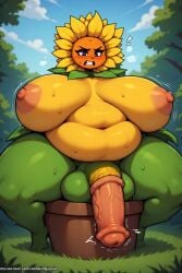 1futa ai_generated horsecock migalones plant_girl sunflower