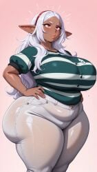 1girl 1girls ai ai_generated ass ass_bigger_than_head big_ass big_breasts big_butt big_thighs breasts breasts_bigger_than_head elf elf-san_wa_yaserarenai elf_ears elf_female elf_girl female female_focus gigantic_ass gigantic_butt gigantic_thighs hips hips_wider_than_shoulders huge_ass huge_breasts huge_butt huge_thighs kuroeda long_ears long_hair massive_ass massive_breasts massive_butt massive_thighs multicolored_hair purple_hair sexy sexy_body solo_female thick_ass thick_thighs thighs twentyam voluptuous voluptuous_female wide_hips wide_thighs
