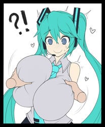 1girls ?! @_@ bare_shoulders big_breasts blue_hair breast_focus breast_grab breast_grope breast_squeeze breasts clothed clothes_between_breasts clothing cyan_hair disembodied_hand disembodied_hands female female_focus groping hand_on_breast hatsune_miku heart hearts huge_breasts human human_only humanoid hyper hyper_breasts large_breasts long_breasts necktie necktie_between_breasts nervous object_between_breasts offscreen_character ringed_eyes sinensian skirt small_but_busty smile soft_breasts surprised sweatdrop swinging_breasts swirly_eyes tagme teal_hair top_heavy twintails vocaloid voluptuous white_background