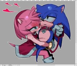 000011nsfw amputee amy_rose art_program_in_frame artist_signature bloodshot_eyes blush collar dead_eyes dismemberment dog_collar femdom flushed gold_bracelet green_eyes grey_background heart_collar leash limbless malesub name_tag no_limbs pink_fur quadruple_amputee shoulder_blush sonic_(series) sonic_the_hedgehog sonic_the_hedgehog_(series) sweat sweatdrop sweating