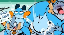1upgobbo big_balls big_butt blue_body cheating_wife cum cum_inside father_and_daughter female generation_3_pokemon heart-shaped_pupils heart_eyes incest infidelity mabel_(1upgobbo) male mating_press mudkip scarf sex smiling swampert thick_thighs vaginal_penetration xavier_(1upgobbo)