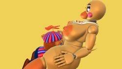 1boy 1girls 3d animatronic balloon_boy_(fnaf) big_breasts breasts female five_nights_at_freddy's_2 furry furry_female horn male nude nude_female oral oral_sex pussy robot robot_girl sex toy_chica_(fnaf)